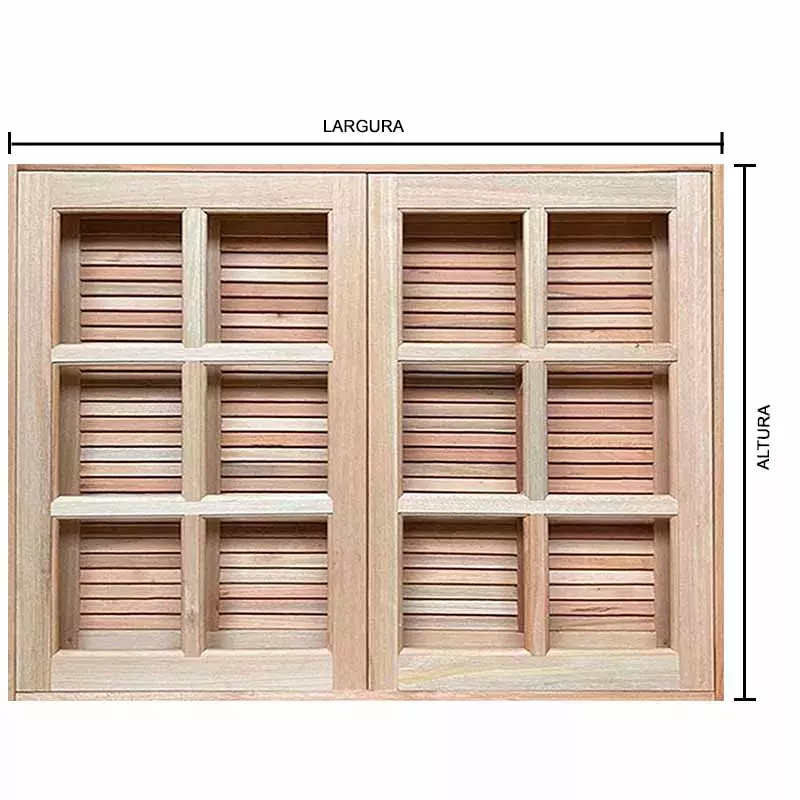Janela de Abrir / Abrir Reto de Madeira Padrão Cedro Batentes de 10 C - 3